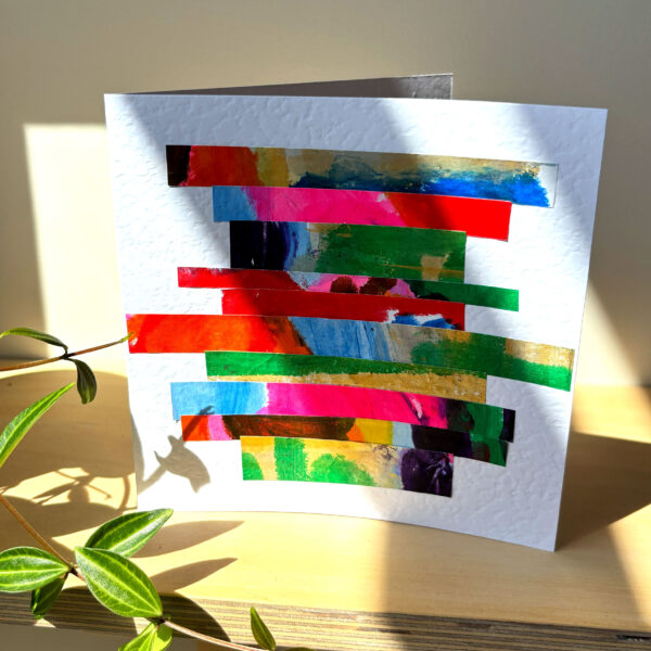 'Colour Stripes' handmade card